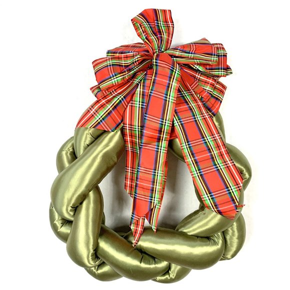 Hand Made Knot Door Wreath Decor Green Holiday